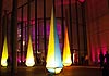 Pinakothek der Moderne, lichtpyramiden, lichtaktion, münchen, lichtkunst, fassadenbeleuchtung, gerhofer, lichtpyramiden, lichtkegel,
